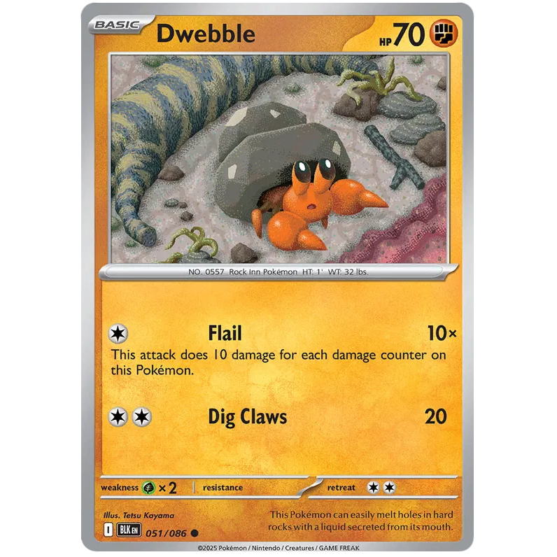 Pokemon TCG - Dwebble - Common - 051/086 - BLK
