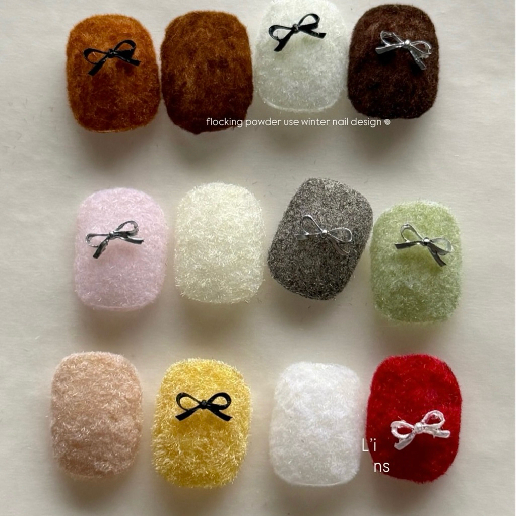 |HOLIDAYNAIL| KHAY 12 Ô BỘT NHUNG NHŨ LÔNG ẨN NAIL