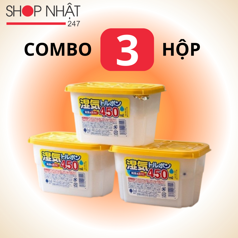 [COMBO 3 HỘP] Hộp hút ẩm 450ml chống mốc, nồm ẩm Kokubo Nhật Bản Hộp hút ẩm phòng hút ẩm tủ quần áo tủ giày