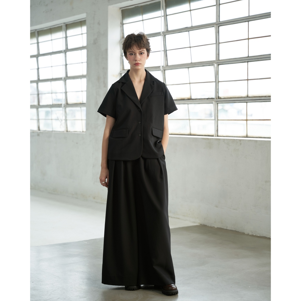 Quần ống palazzo MAJORI màu đen thiết kế tối giản KHÂU BY CQ