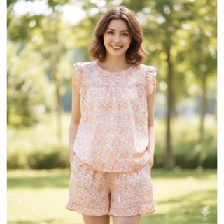 Bộ đồ ngủ nữ áo 2 dây quần ngắn hoa nhí dễ thương mặc ở nhà chất Lụa Đũi Tole Lanh mềm mát ĐBTK 