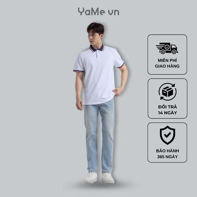 Áo Polo Nam Vải Cá Sấu Co Giãn FlexFit™ Phối Viền The No Style 078 Dáng Ôm Vừa F2 21848 |YaMe|