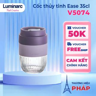  Cốc thủy tinh Luminarc Ease màu tím 350ml - V5072 | Hàng chính hãng cốc thủy tinh có nắp đậy 