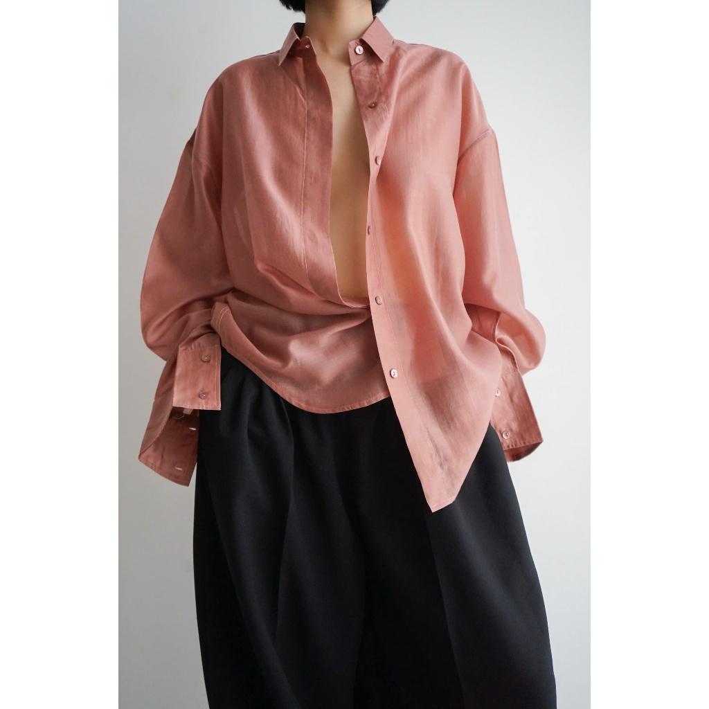 ÁO SƠMI /ou'ba:d/ DÀI TAY NÚT ẨN vải tơ mỏng nhẹ basic form rộng size S M