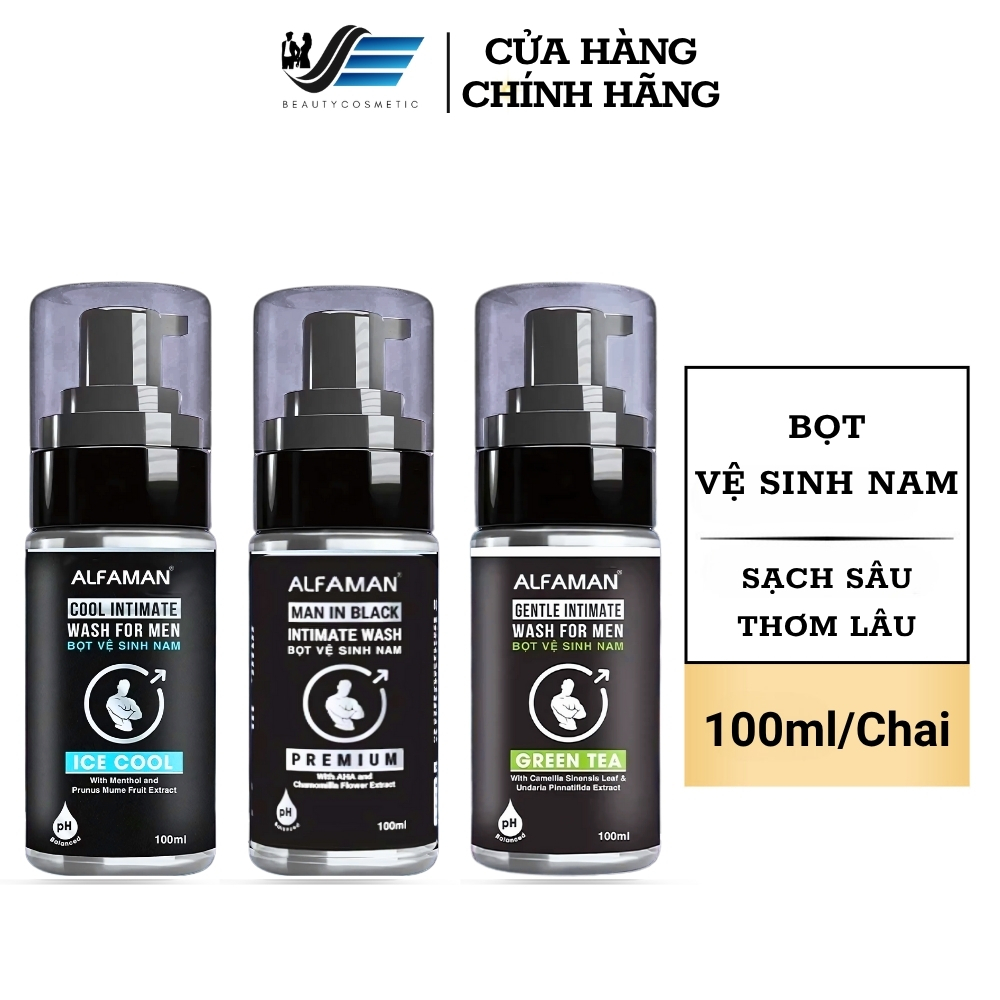 Dung Dịch Vệ Sinh Cho Nam Alfaman 100ml Chính Hãng Dạng Bọt Sạch Dịu Nhẹ Khử Mùi Giảm Ngứa Thơm Lâu