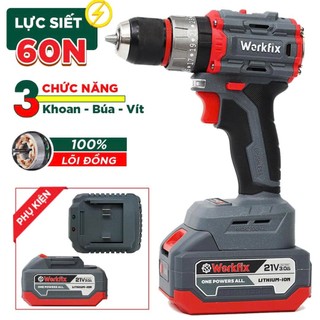   UPDATE PIN  Máy Khoan Pin 3 Chức Năng Workfix WF-ID2110BL Động Cơ Không Chổi Than - Đầu Autolock - Lõi Đồng 