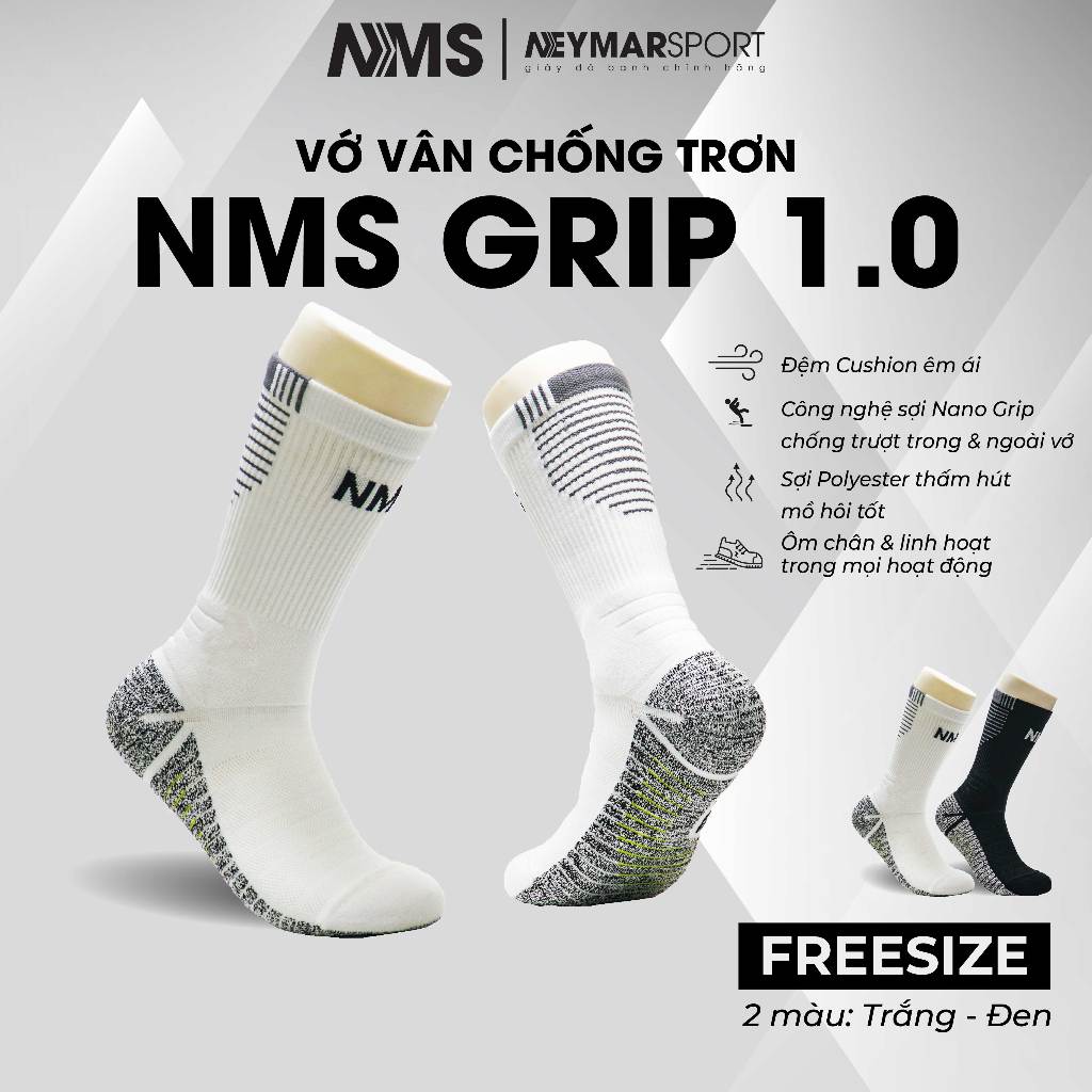 Vớ vân chống trơn NMS GRIP 1.0 Crew Sock