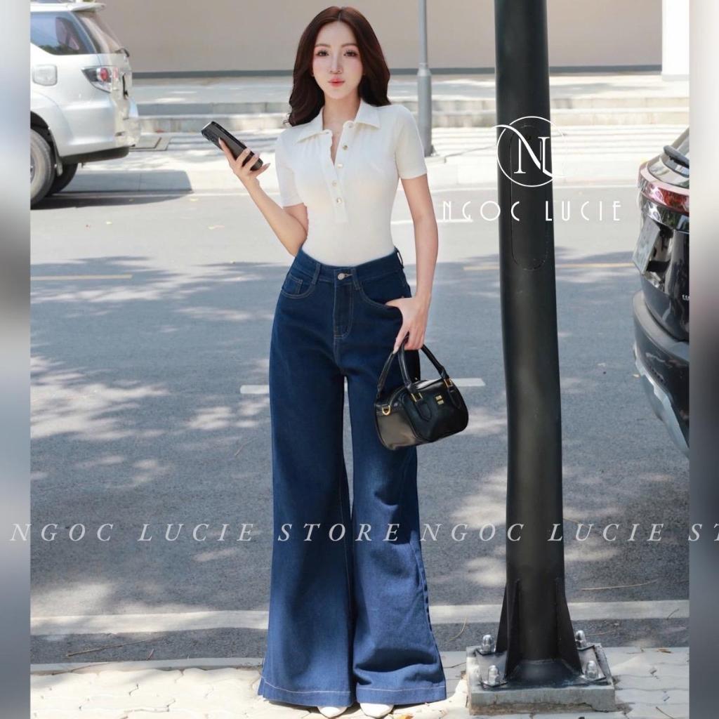 (CHIỀU DÀI 105CM) Q35 - Quần Jean Ống Suông Rộng Hack Dáng Trendy - Ngọc Lucie | BigBuy360 - bigbuy360.vn