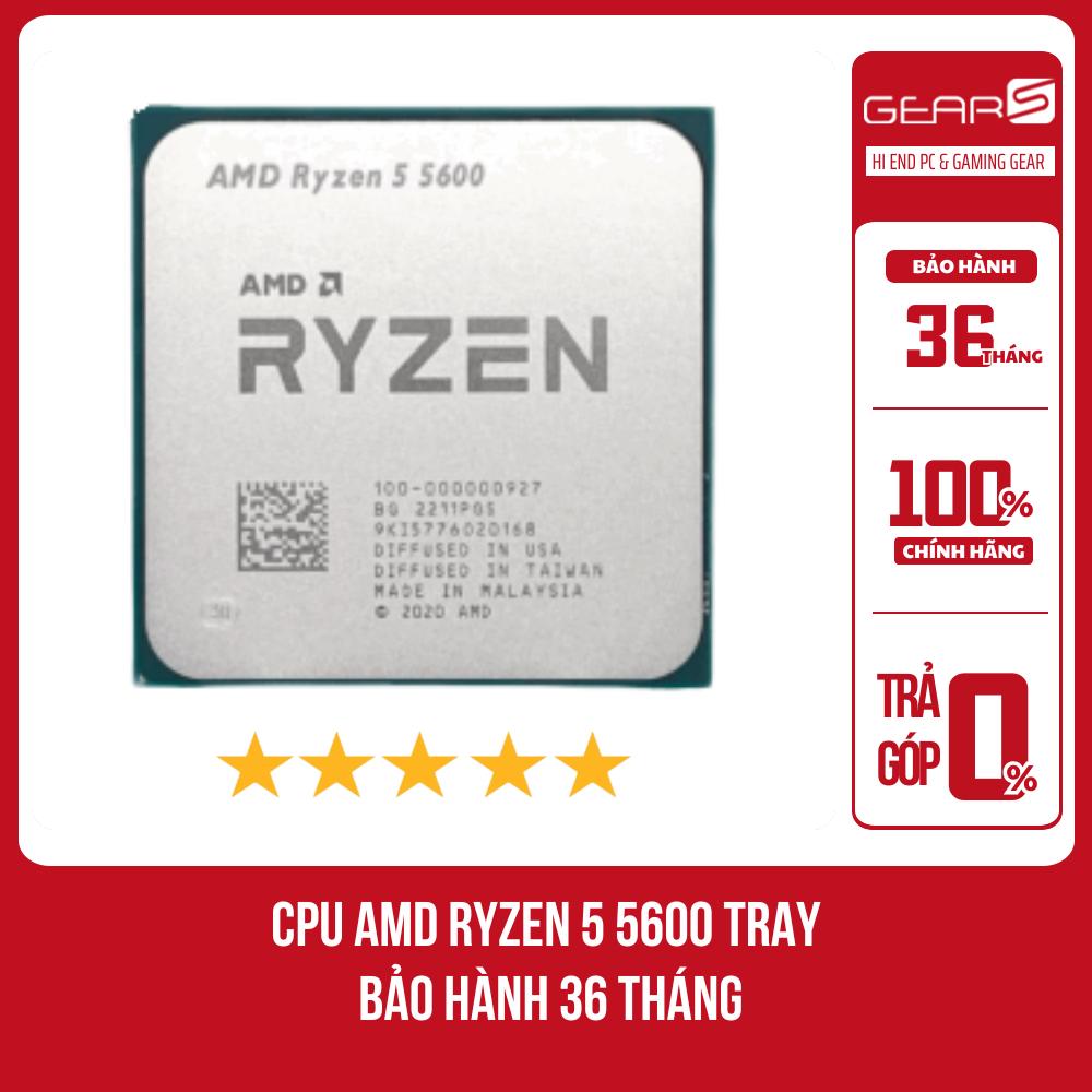 [FULL VAT]] CPU AMD RYzen 5 5600 tray  Bảo hành 36 Tháng