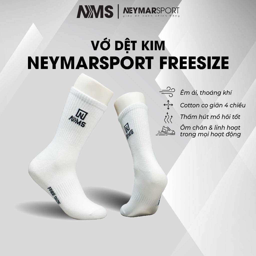 Tất vớ thể thao đá bóng NEYMARSPORT cho nam cổ lửng 95% cotton hàng dệt kim