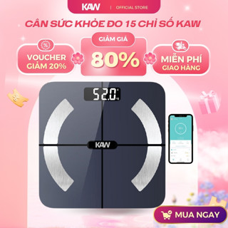 Cân Điện Tử Sức Khỏe Thông Minh KAW Màn Hình LCD Lớn, Kết Nối Bluetooth, Phân Tích Các Chỉ Số Cơ Thể, BH 12 Tháng