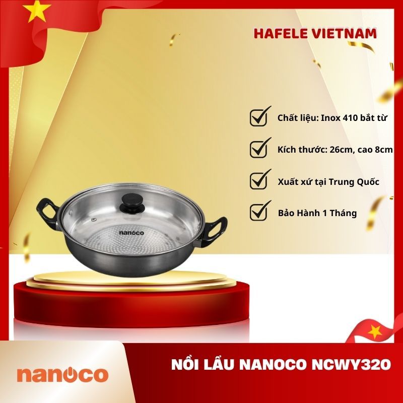 Nồi Lẩu Inox Đơn Nanoco NCWY320 – Bền đẹp – Dễ vệ sinh – Tiết kiệm thời gian - FEM