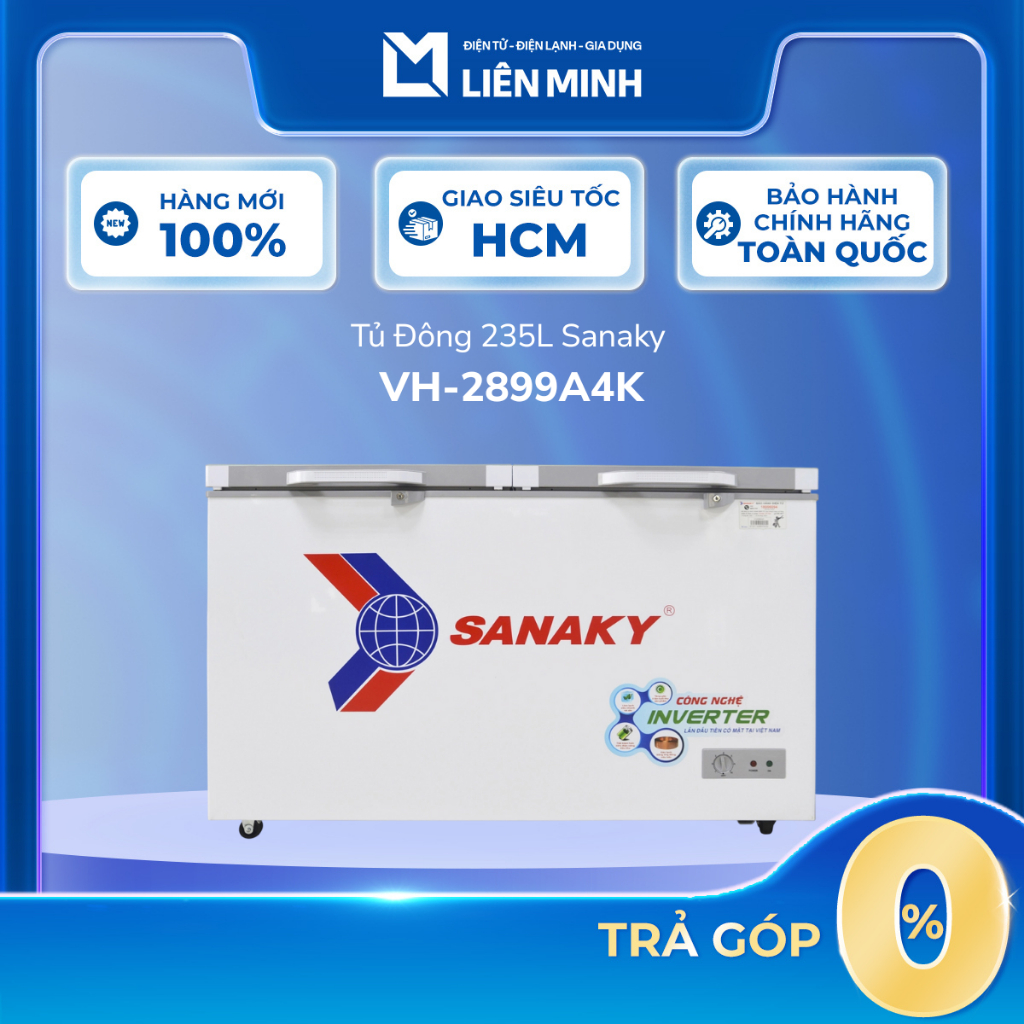 VH-2899A4K / VH-3699A4K - Tủ Đông Sanaky Inverter 235 Lít / 270 Lít - Bảo Hành Chính Hãng