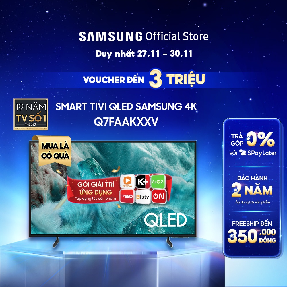  Smart Tivi Samsung QLED Q7F 4K Samsung Vision AI Smart TV  2025  - Miễn phí lắp đặt 