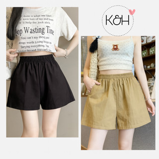  Quần  short nữ kaki lưng cao KH-863 quần đùi nữ cạp chun cao cấp 