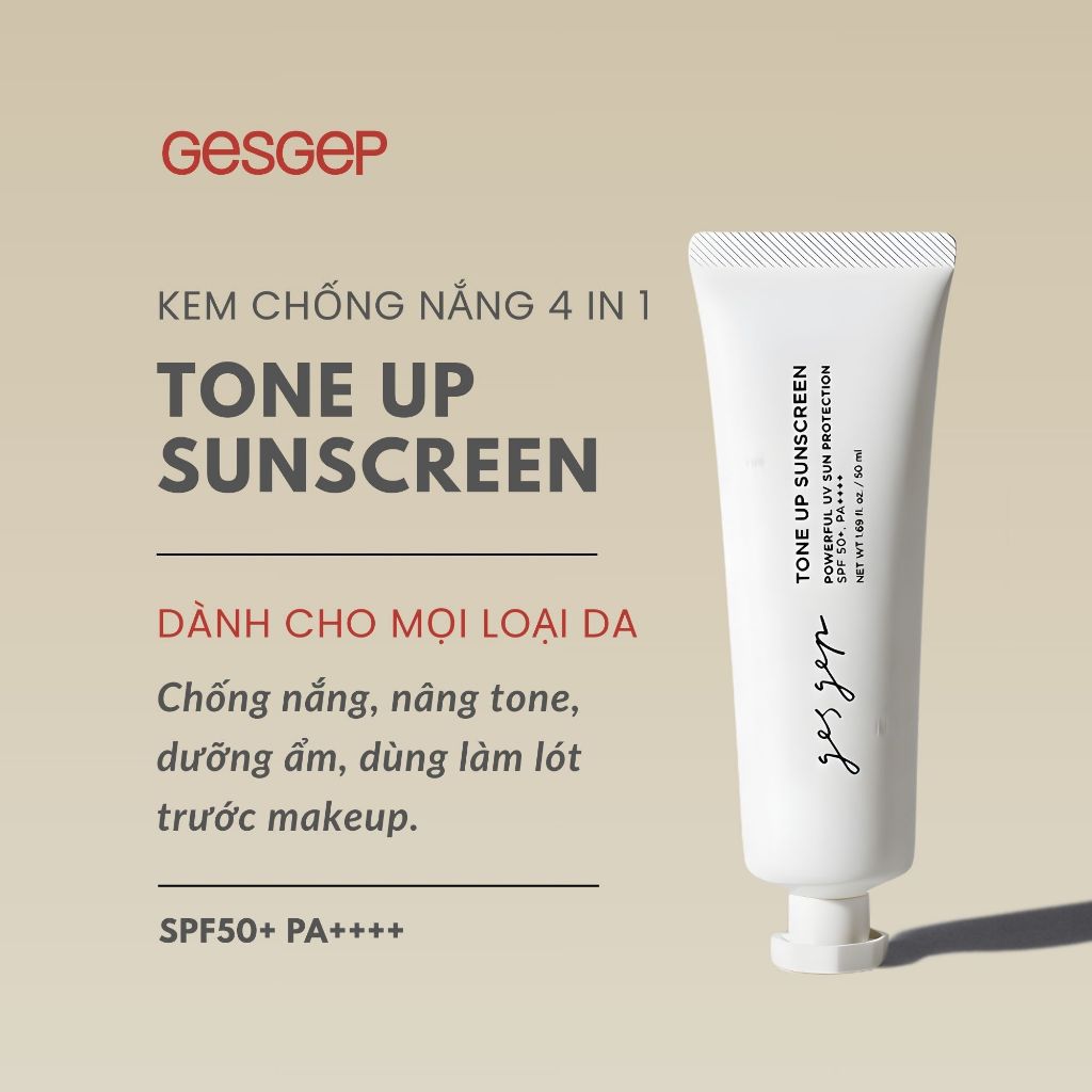 Kem chống nắng nâng tone gesgep Tone Up Sunscreen 50ml SPF50+, PA++++