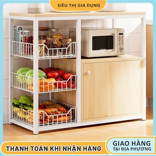  Kệ nhà bếp đa năng nhiều tầng  kiểu đứng  tủ đựng lò vi sóng chén bát đồ khô và kệ phụ bếp. 