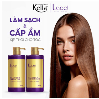 Combo Dầu Gội Xả Phục Hồi Tóc Lacei Giúp Giảm Khô Xơ, Tóc Mềm Mượt, Chắc Khỏe - Chai 800ml