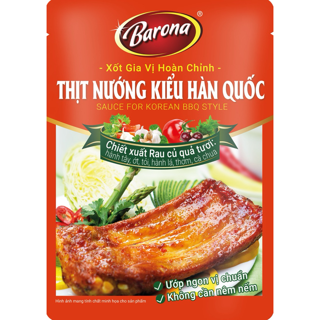 XỐT GIA VỊ HOÀN CHỈNH BARONA THỊT NƯỚNG KIỂU HÀN QUỐC 80G/ SỐT BARONA THỊT NƯỚNG KIỂU HÀN QUỐC