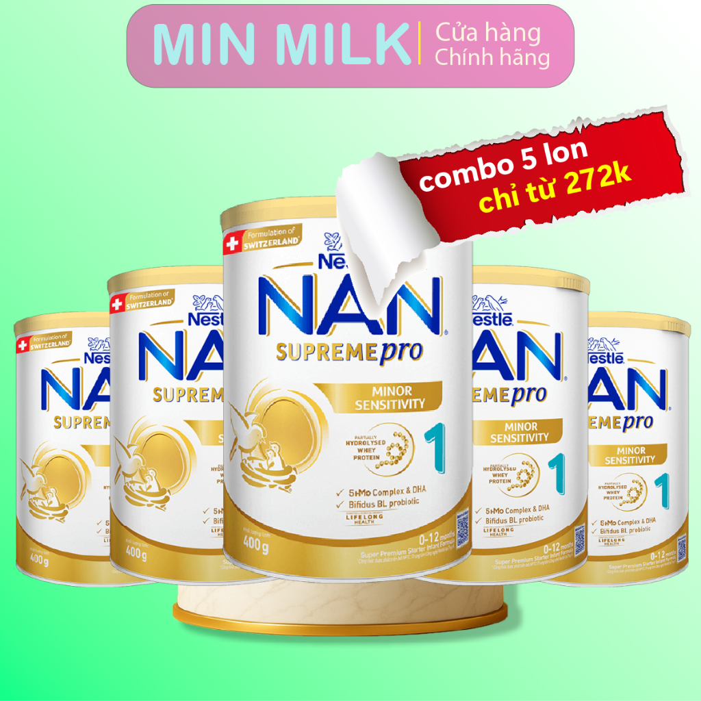 COMBO 5 lon Nan Supreme Pro 1 400g