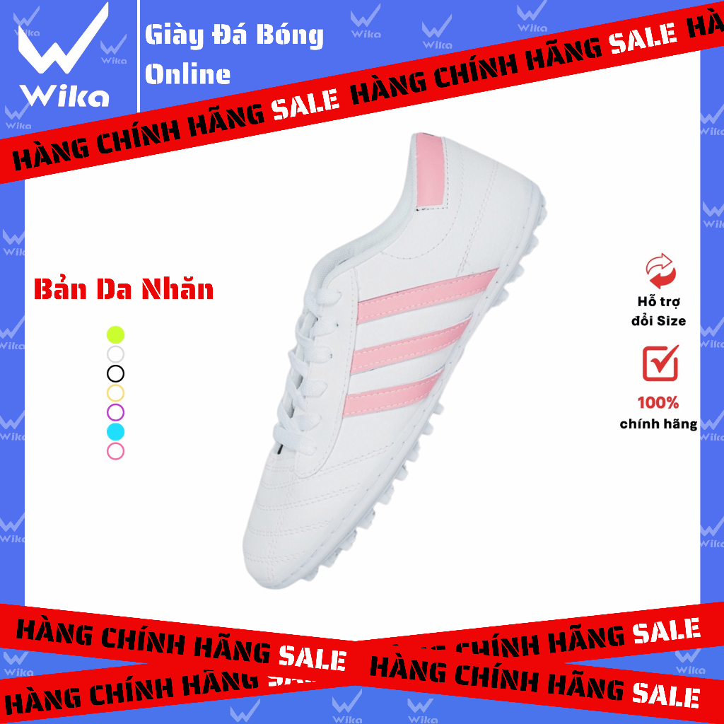 Giày Đá Bóng Wika 3 Sọc Wika 2017-pu2, Dành Cho Sân Cỏ Nhân Tạo, Chất Liệu Da Pu, Đã Khâu Full Đế