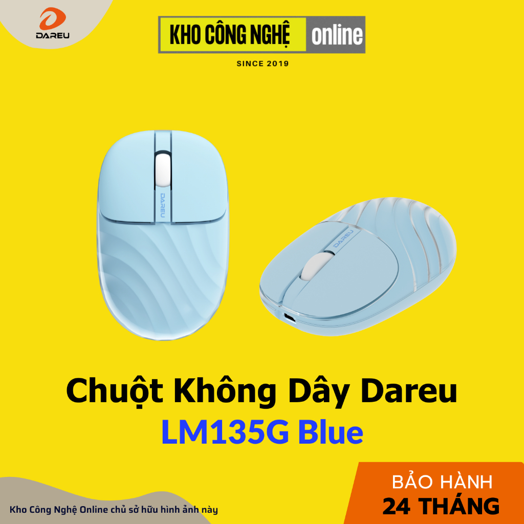 Chuột không dây DAREU LM135G - Blue (Hàng Chính Hãng)