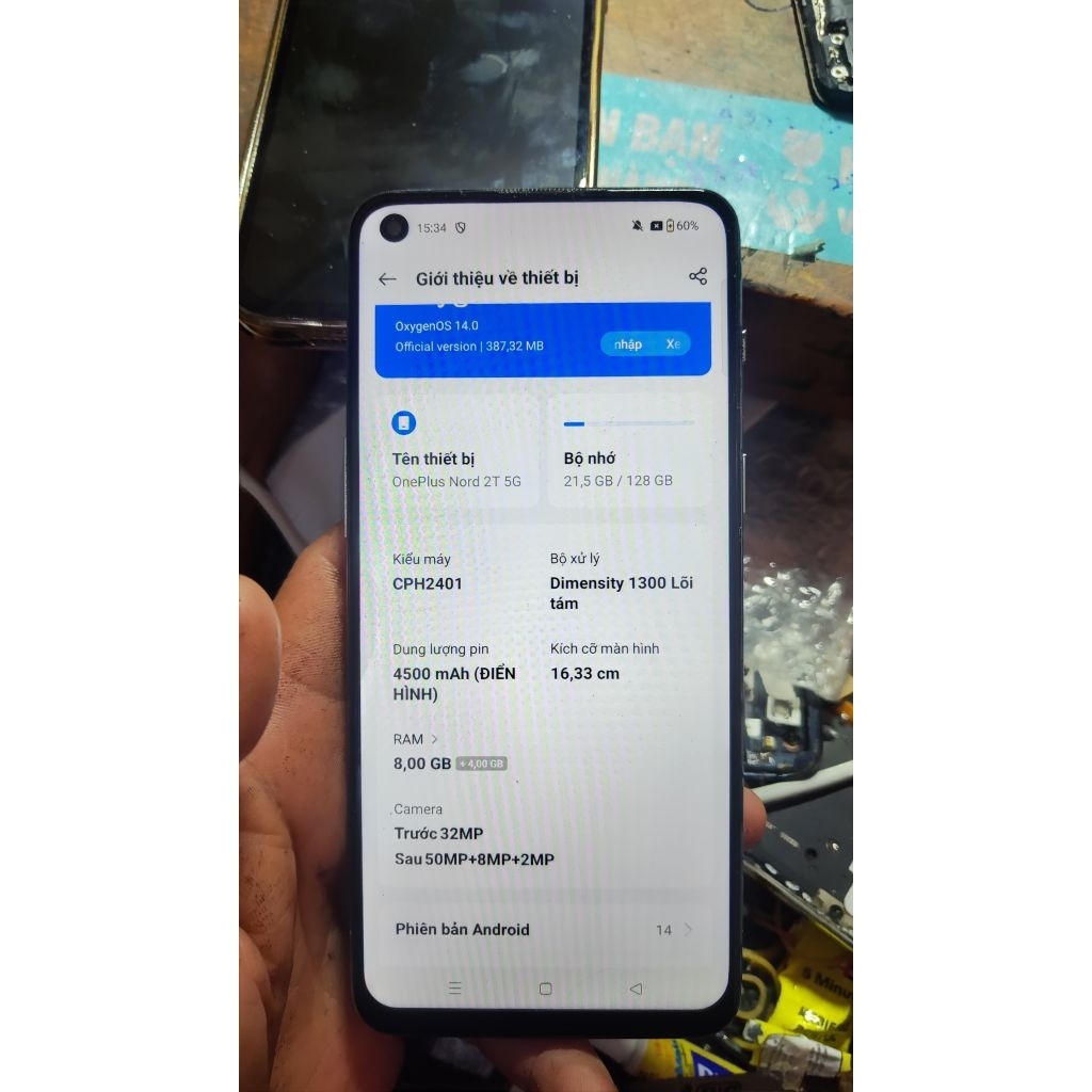Điện thoại oneplus nord 2t 8/128 chíp dimecity 1300 thay màn lcd cũ rẻ như xác