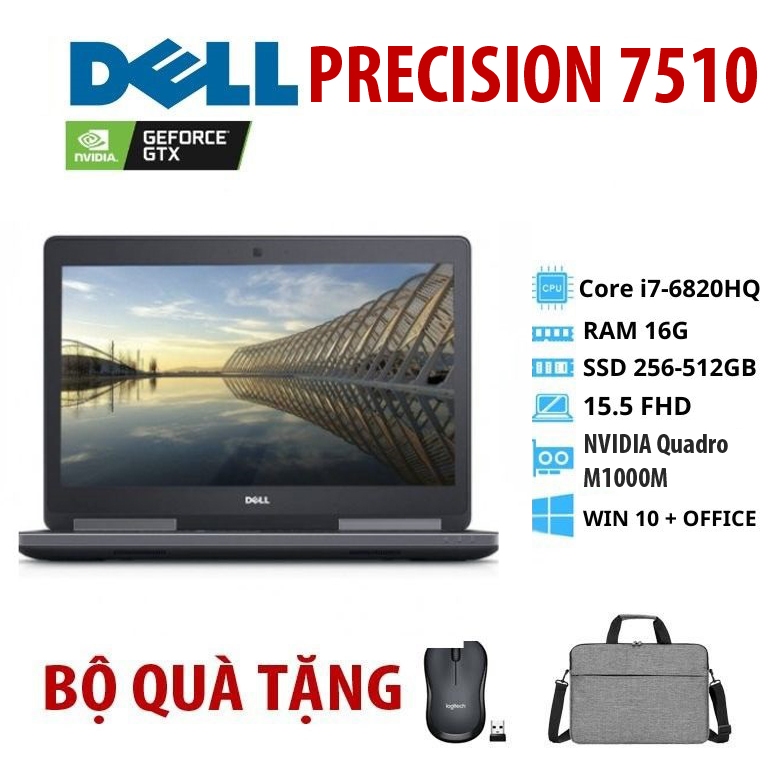 [Cao cấp] Laptop  Dell Precision 7510 core i7 6820HQ workstation cho đồ họa thiết kế văn phòng