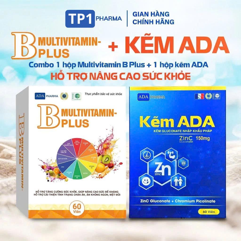 Combo KẼM ADA - MULTIVITAMIN B plus Hỗ trợ tăng cường sức khỏe toàn diện , Cải hiện sinh lực