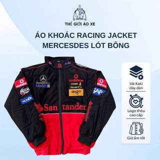  Áo Khoác Racing Jacket Mercedes Lót Bông Hoạ Tiết Thêu Áo,Có Sẵn 