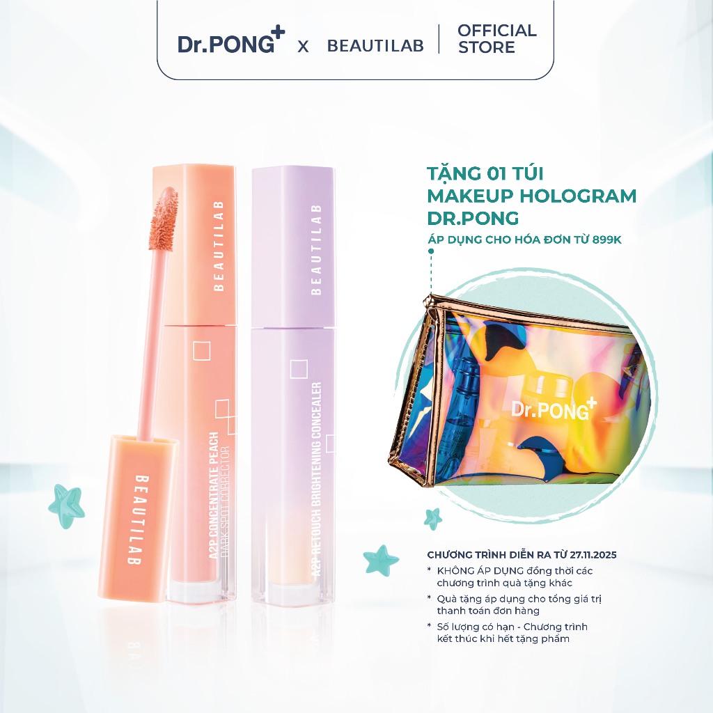 Kem che khuyết điểm & triệt sắc BEAUTILAB A2P Concentrate Peach Dark Spot & Retouch Brightening Concealer 2.5g