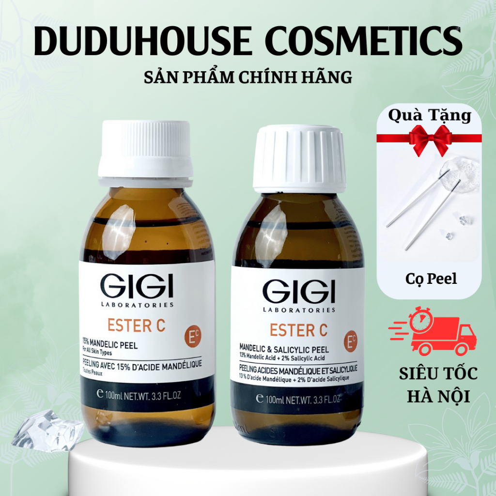 Tinh Chất Peel GiGi 13%/15% Gigi Ester C Mandelic Professional làm căng bóng và sáng da 20ml