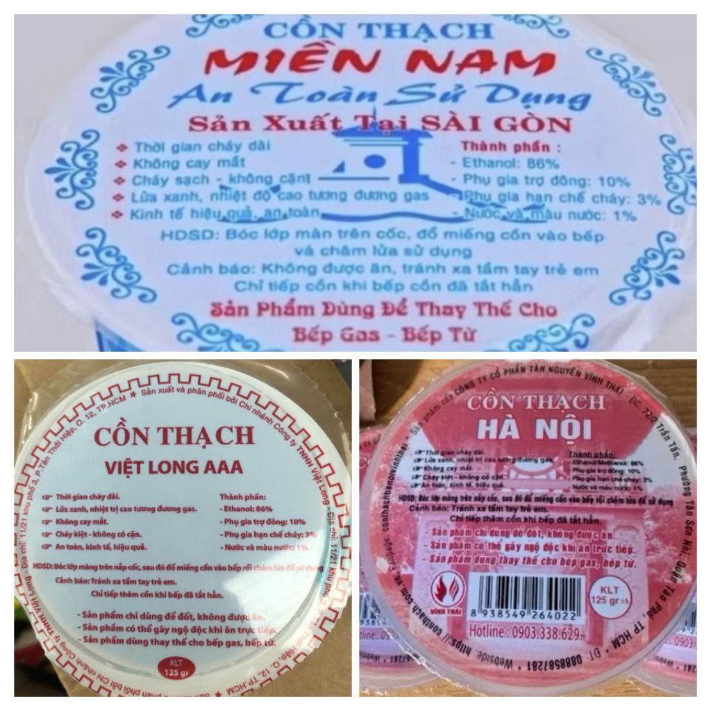 🫕CỒN THẠCH: MIỀN NAM - VIỆT LONG - HÀ NỘI 125G - BẾP CỒN