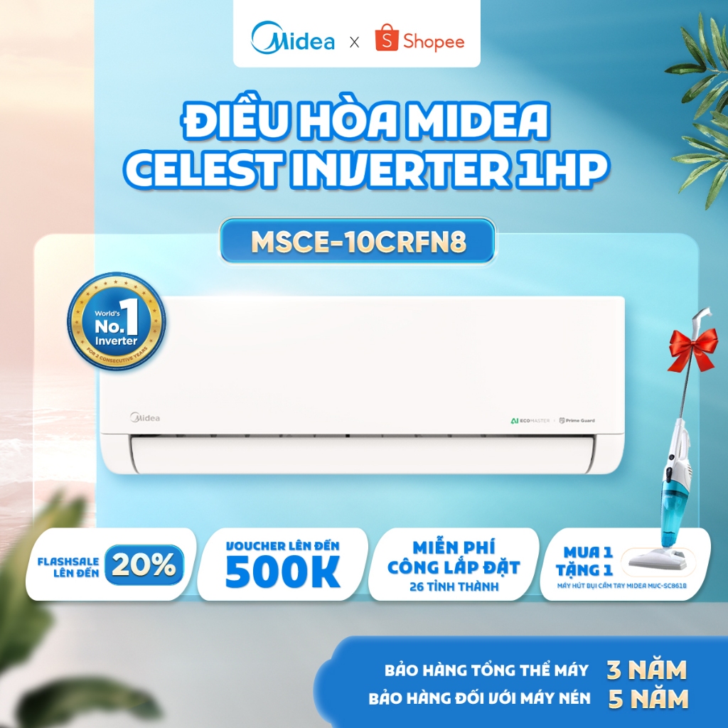 Điều hòa Midea Celest Inverter 1HP | MSCE-10CRFN8 | Phòng 12~18m2 | Miễn phí lắp đặt
