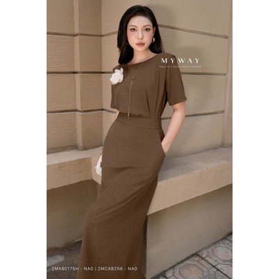 Set Sơ MI Kiểu Chân Váy A Nữ MY WAY Đính Hoa Thanh Lịch 2MAB0175Hw 2MCAB256w