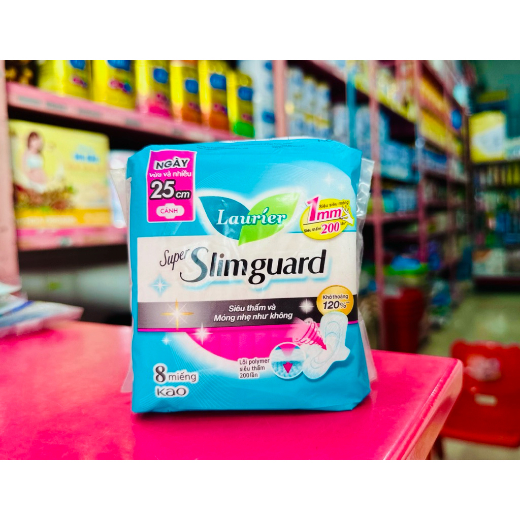 25CM CAO CẤP-BĂNG VỆ SINH LAURIER SIMGUARD 1MM GÓI 8 MIẾNG