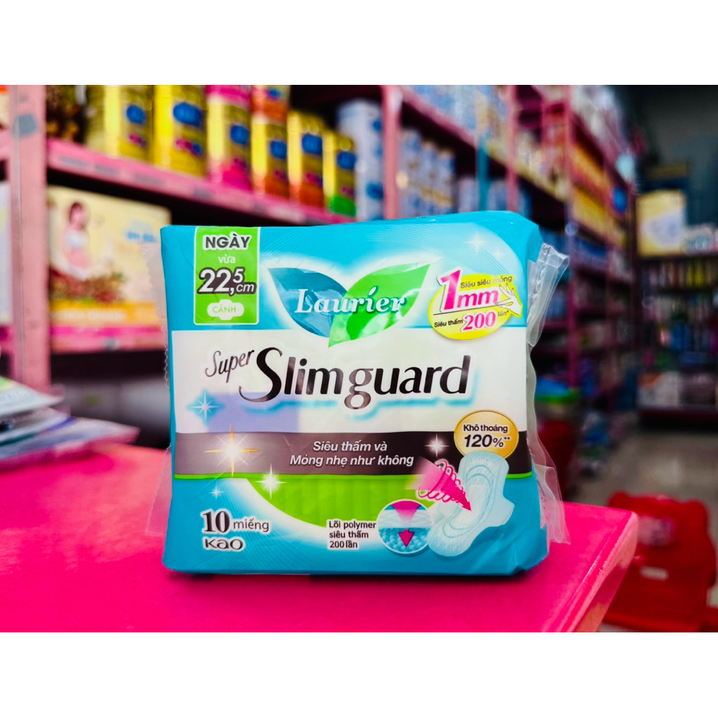22,5CM CAO CẤP-BVS LAURIER SLIMGUARD 1MM GÓI 10 MIẾNG