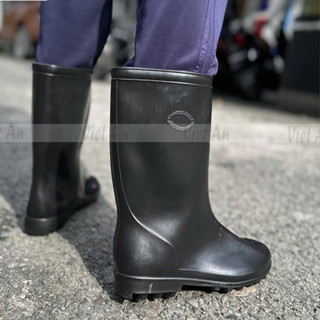 ủng cao su TGP đi mưa chống trơn màu đen