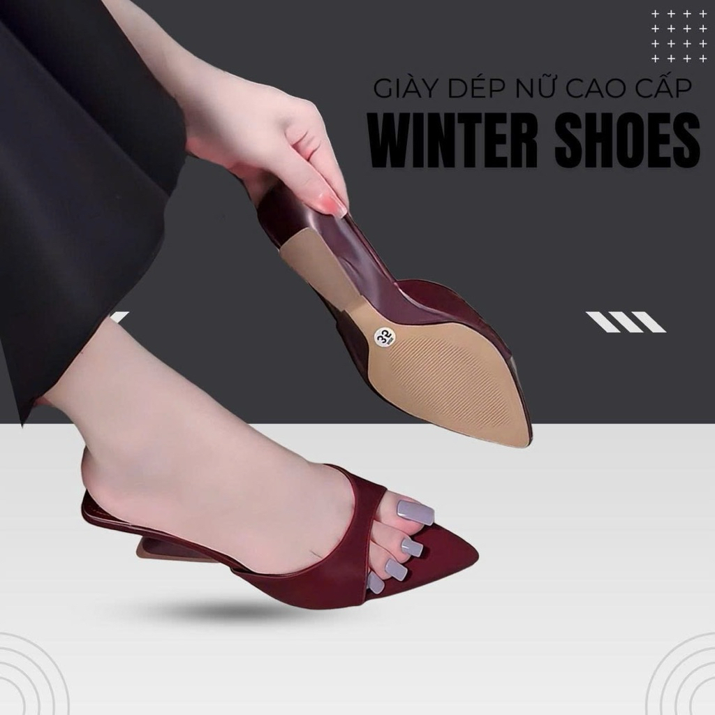 Giày cao gót WINTER SHOES (G52- đế xuồng bản satin ) cao 6cm xin xắn thời Trang hót 2025