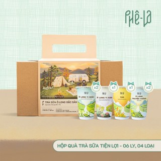   Phiên bản thường  Hộp Quà Trà Sữa Tiện Lợi Phê La Hộp 06 ly - 04 loại 
