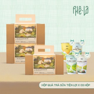   COMBO 03  Hộp Quà Trà Sữa Tiện Lợi - Hộp 06 ly 04 loại 