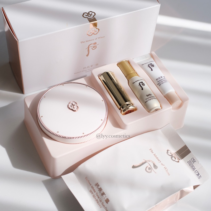 Set Cushion Whoo Hồng Radiant White Tone Up Sun Cushion