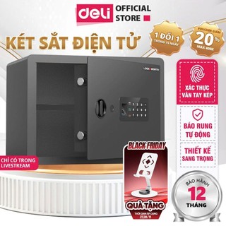   VOUCHER 12%  Két Sắt Vân Tay DELI Két Sắt Điện Tử Thông Minh Chống Cưa Cắt Chống Cháy An Toàn Bảo Vệ Tài Sản 