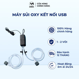 Máy Sủi Oxy Kết Nối USB - Sục Khí Oxi Cho Bể Cá Cảnh Gọn Nhẹ - Tiện Lợi - Yên Tĩnh - Bảo Hành 12 tháng