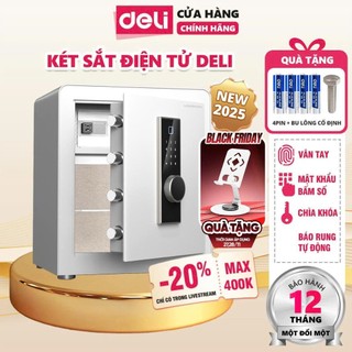  Két Sắt Vân Tay Deli Két Sắt Điện Tử Thông Minh 4 Phương Thức Mở Khóa Báo Động Chống Rung Tự Động 