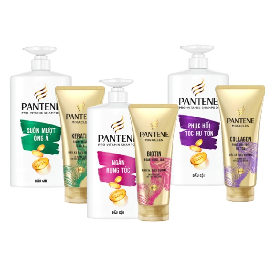 [ 900ml + 150ml] Dầu Gội PANTENE Chai 900ML + Dầu Xả PANTENE Siêu Dưỡng Phục Hồi Hư Tổn Chai 150ML