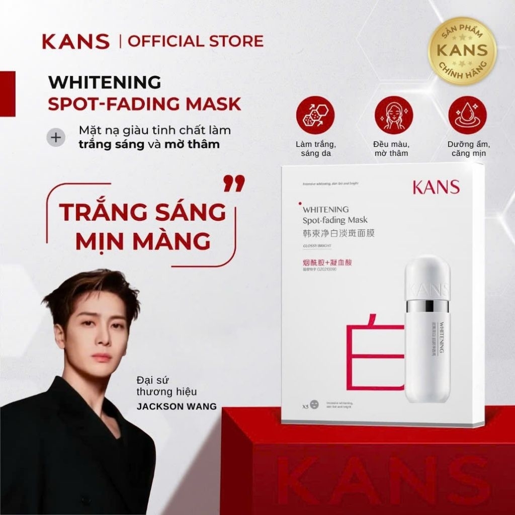 [HỎA TỐC] MÀU TRẮNG - Mặt nạ cải thiện màu da, căng mịn - Mask chính hãng - KANS VIETNAM