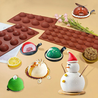 [ 🍎 tri ân giảm giá ] Khuôn silicon hình bán cầu 3 size làm chocolate Mochi pudding