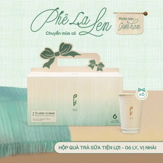   Phiên Bản Giới Hạn  Hộp Quà Trà Sữa Tiện Lợi Phê La Len - Set quà hộp 06 ly - vị Nhài 