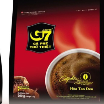 Cà phê Trung Nguyên G7 HÒA TAN ĐEN - Bịch 100 sachets 2gr/gói